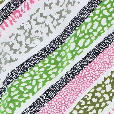 CTM Women's Abstract Animal Print Silky Square Scarf