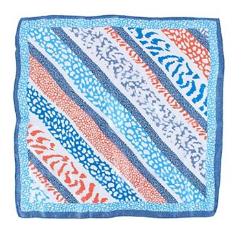 CTM Women's Abstract Animal Print Silky Square Scarf