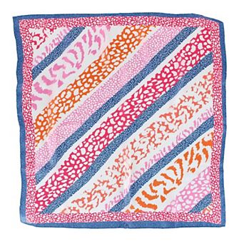 CTM Women's Abstract Animal Print Silky Square Scarf