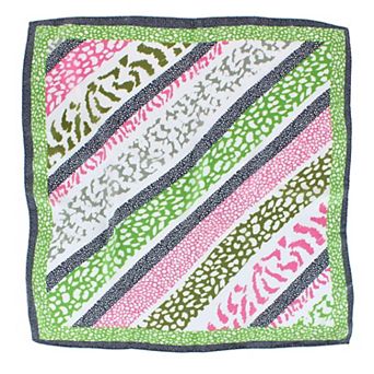 CTM Women's Abstract Animal Print Silky Square Scarf