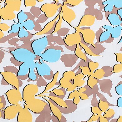 CTM Women's Floral Pattern Print Silky Square Scarf