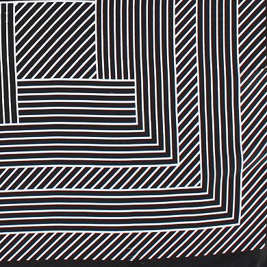 CTM Women's Geometric Stripe Pattern Silky Square Scarf
