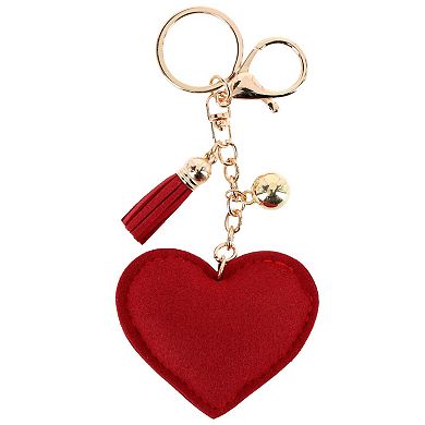 CTM Women's Red Rhinestone Smiley Heart Bag Charm