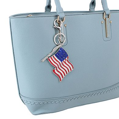 CTM Women's Old Faithful Rhinestone Embellished Bag Charm & Keychain