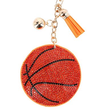 CTM Women's Rhinestone Basketball Bag Charm & Key Chain
