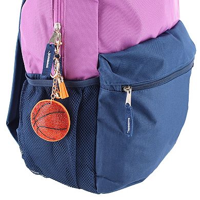 CTM Women's Rhinestone Basketball Bag Charm & Key Chain