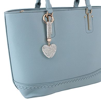 CTM Women's Rhinestone Heart Bag Charm