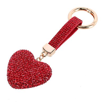 CTM Women's Rhinestone Heart Bag Charm