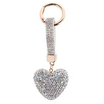 CTM Women's Rhinestone Heart Bag Charm