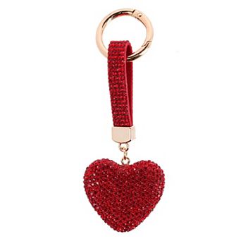 CTM Women's Rhinestone Heart Bag Charm