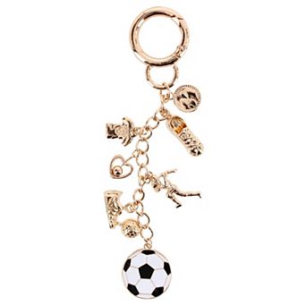 CTM Women's World Soccer Dangle Bag Charm