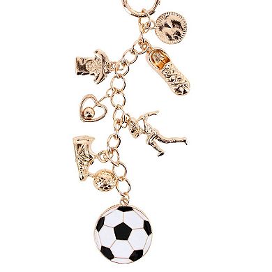 CTM Women's World Soccer Dangle Bag Charm