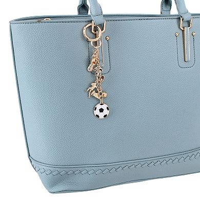 CTM Women's World Soccer Dangle Bag Charm