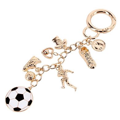 CTM Women's World Soccer Dangle Bag Charm