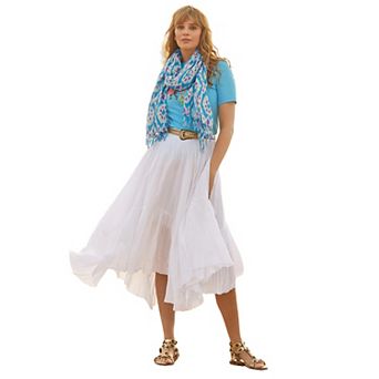 Joe Browns Women's Plus Size Handkerchief Hem Crinkle Midi Skirt