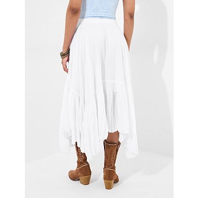 Joe Browns Women's Plus Size Handkerchief Hem Crinkle Midi Skirt
