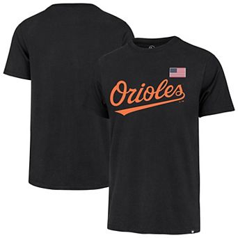 Men's '47 Black Baltimore Orioles Heritage U.S. Flag T-Shirt