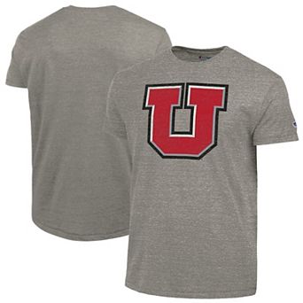 Men's Champion Charcoal Utah Utes Vintage Triumph Tri-Blend T-Shirt