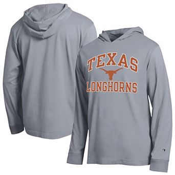 Men's Champion Heather Gray Texas Longhorns High Motor All-Star Long Sleeve Hooded T-Shirt
