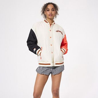 Women's Terez Cream San Francisco Giants Colorblock Bomber Full-Zip Jacket