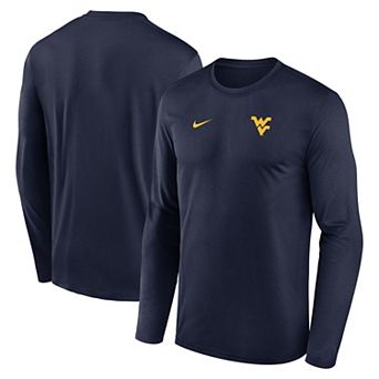 Men's Nike Navy West Virginia Mountaineers 2026 Sideline Small Logo Legend Dri-FIT Long Sleeve T-Shirt