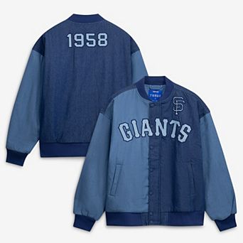 Women's Terez Denim San Francisco Giants Blocked Full-Zip Bomber Jacket