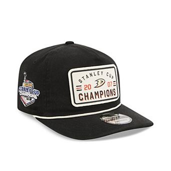 Men's New Era Black Anaheim Ducks Throwback Stanley Cup Champions Side Patch 19TWENTY Adjustable Hat
