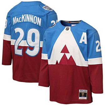 Youth Mitchell & Ness Nathan MacKinnon Blue/Burgundy Colorado Avalanche 2020 Stadium Series Power Play Jersey