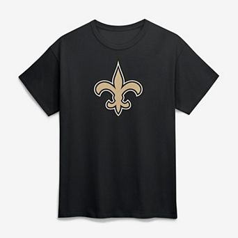 Men's Logo Athletic Black New Orleans Saints Primary Logo T-Shirt
