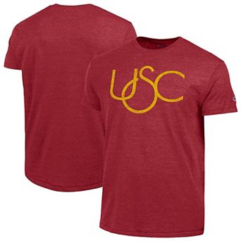 Men's Champion Cardinal USC Trojans Vintage Triumph Tri-Blend T-Shirt