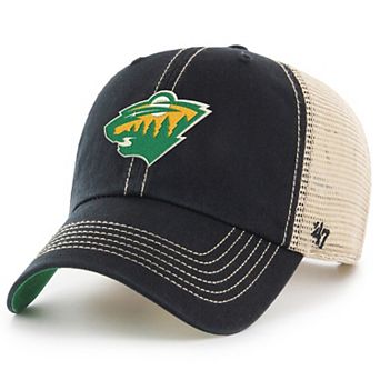 Men's '47 Black/Natural Minnesota Wild Trawler Alternate Clean Up Trucker Adjustable Hat