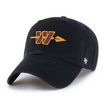 Men's '47 Black Washington Commanders Alternate Clean Up Adjustable Hat