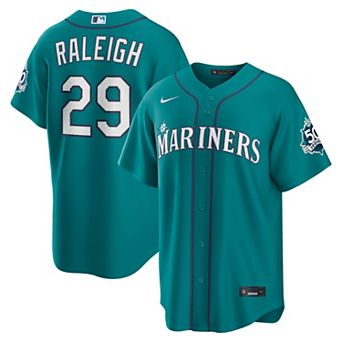 Men's Nike Cal Raleigh Teal Seattle Mariners Alternate 50th Season Patch Stadium Jersey