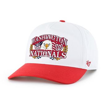 Men's '47 White/Red Washington Nationals Americana Eagle Hitch Adjustable Hat