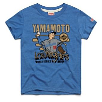 Youth Homage Yoshinobu Yamamoto Royal Los Angeles Dodgers Player Graphic Tri-Blend T-Shirt