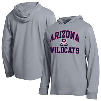 Men's Champion Heather Gray Arizona Wildcats High Motor All-Star Long Sleeve Hooded T-Shirt