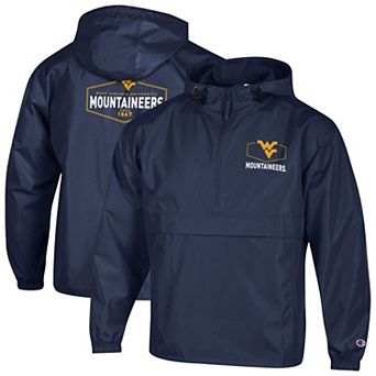 Men's Champion Navy West Virginia Mountaineers Delay Packable Half-Zip Jacket