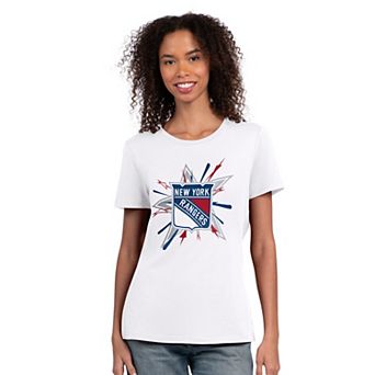 Women's Starter White New York Rangers Americana Fireworks T-Shirt