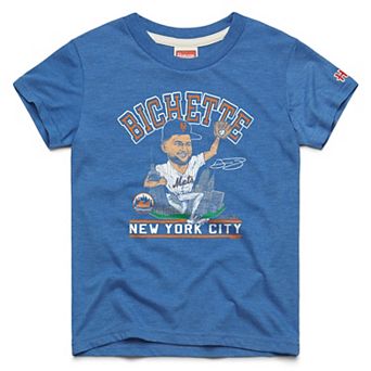 Youth Homage Bo Bichette Navy New York Mets Caricature Tri-Blend T-Shirt
