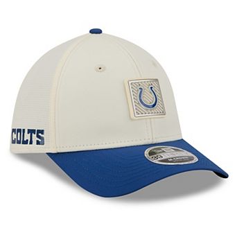 Men's New Era Cream/Royal Indianapolis Colts 2026 NFL Training Camp 39THIRTY Flex Hat