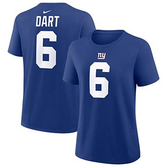 Women's Nike Jaxson Dart Royal New York Giants Name & Number T-Shirt