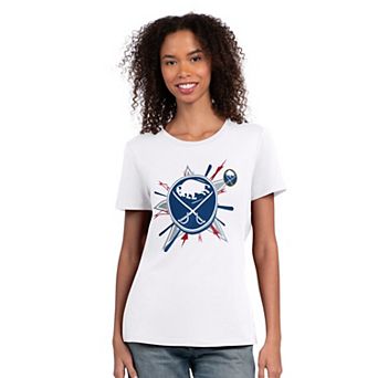 Women's Starter White Buffalo Sabres Americana Fireworks T-Shirt