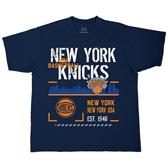 Unisex Stadium Essentials Navy New York Knicks Hideout Boxy T-Shirt