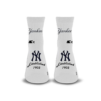 Unisex Starter White New York Yankees Established Stencil Quarter Socks