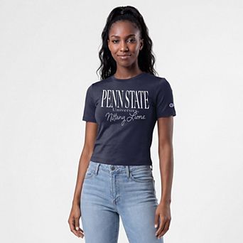 Women's Champion Navy Penn State Nittany Lions Athletic Soft-Touch Fitted T-Shirt