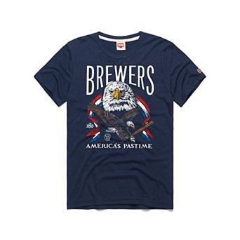 Men's Homage Navy Milwaukee Brewers America's Pastime Tri-Blend T-Shirt