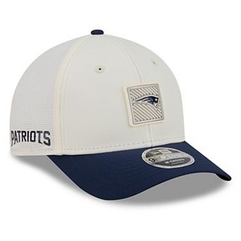 Men's New Era Cream/Navy New England Patriots 2026 NFL Training Camp 9FORTY Adjustable Hat