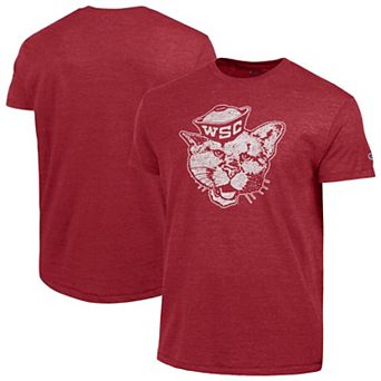 Men's Champion Crimson Washington State Cougars Vintage Triumph Tri-Blend T-Shirt