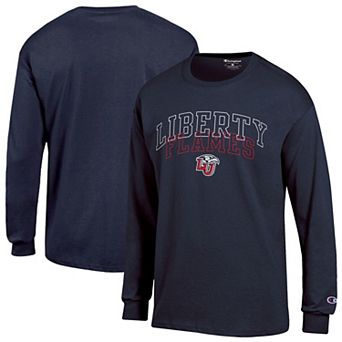 Men's Champion Navy Liberty Flames Team Long-Sleeve T-Shirt