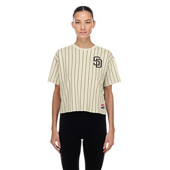 Women's New Era Cream San Diego Padres Throwback Boxy T-Shirt